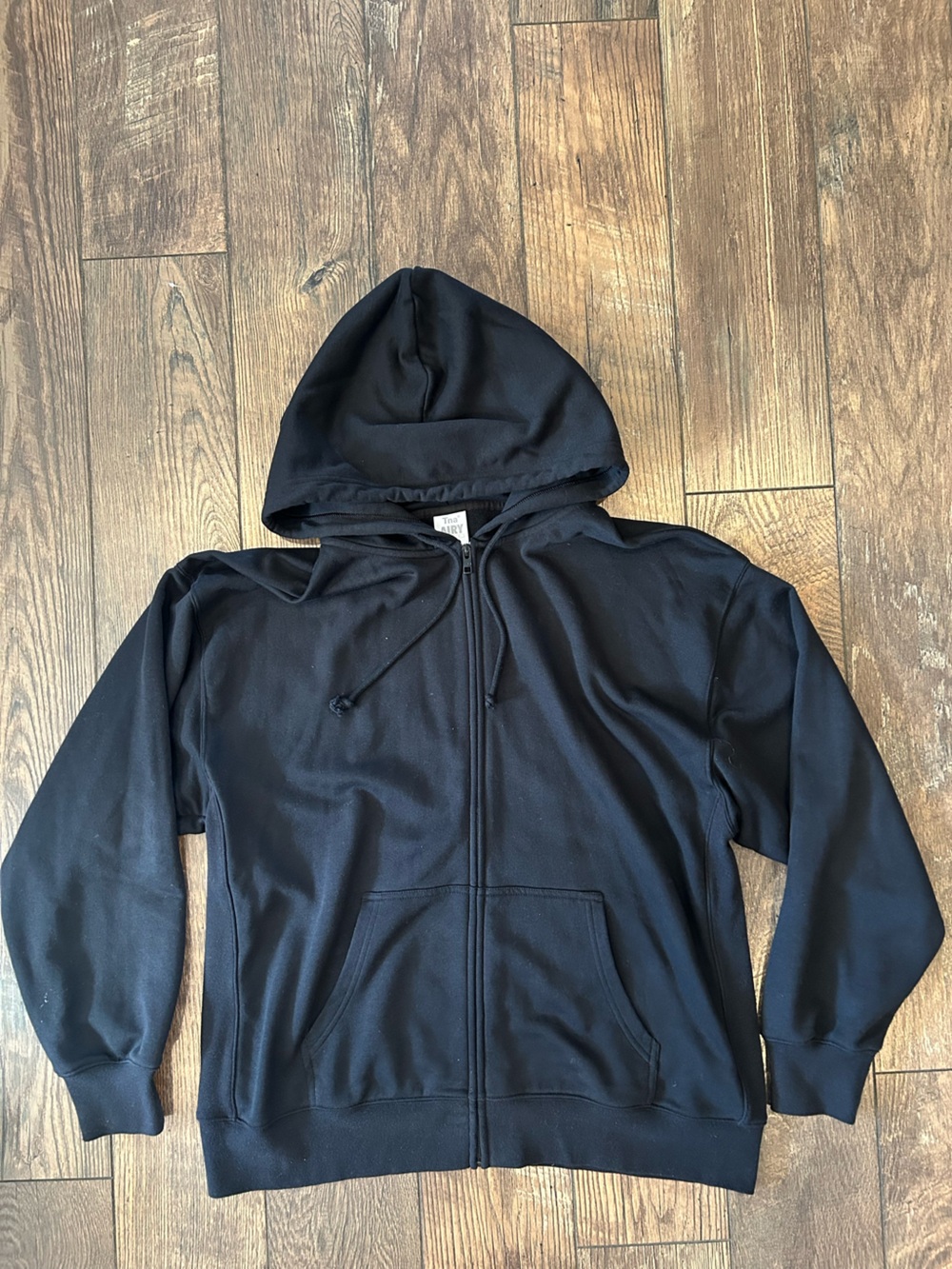 TNA Black Airy Fleece Boyfriend Zip-Up Hoodie